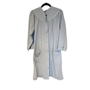 Vintage barbizon fleece nightgown sleep shirt house coat mumu robe large cottage